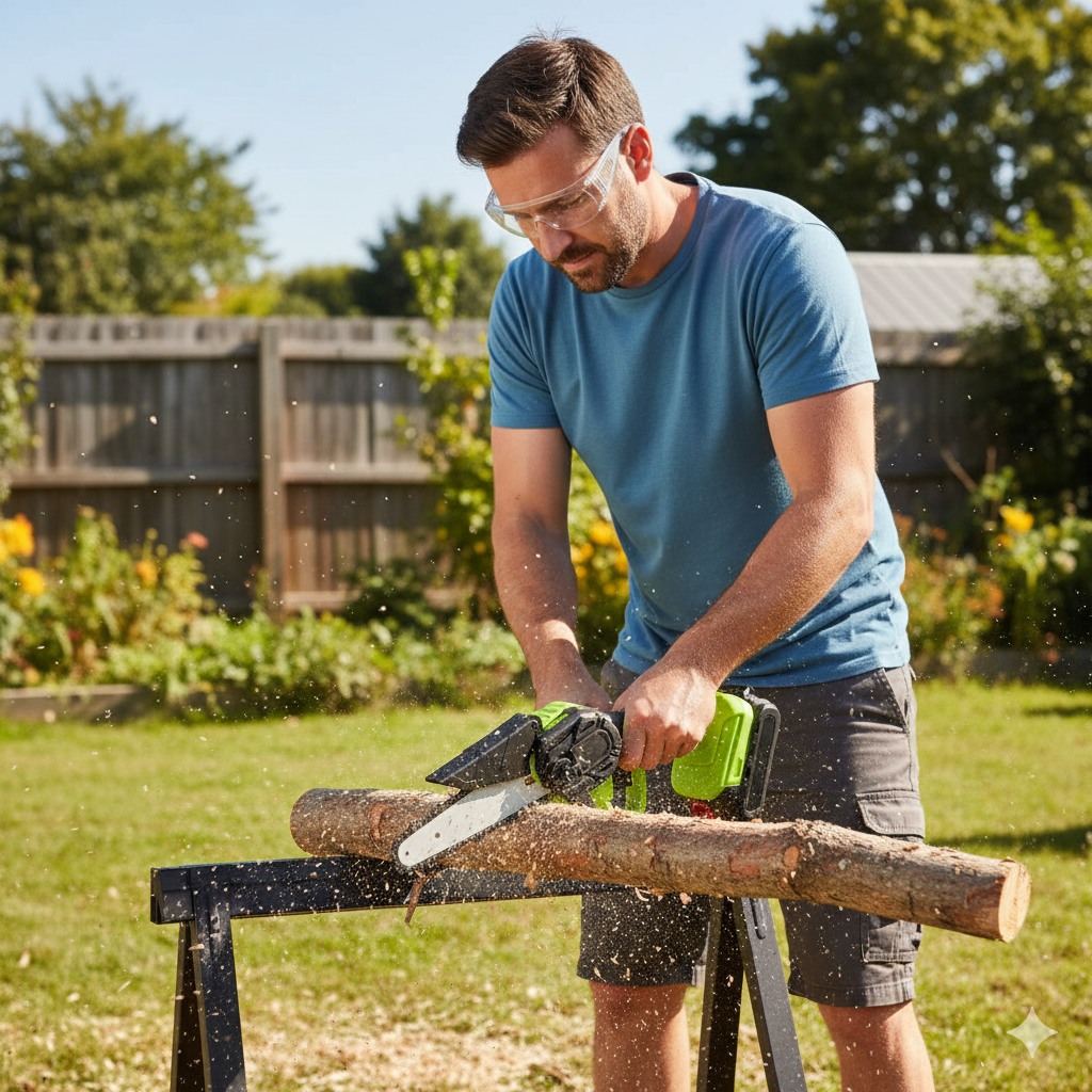 Mini 6-Inch Cordless Electric Chainsaw | Lightweight Handheld Pruning & Wood Cutting Saw