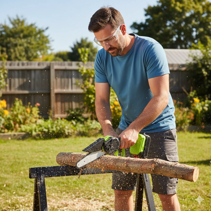 Mini 6-Inch Cordless Electric Chainsaw | Lightweight Handheld Pruning & Wood Cutting Saw