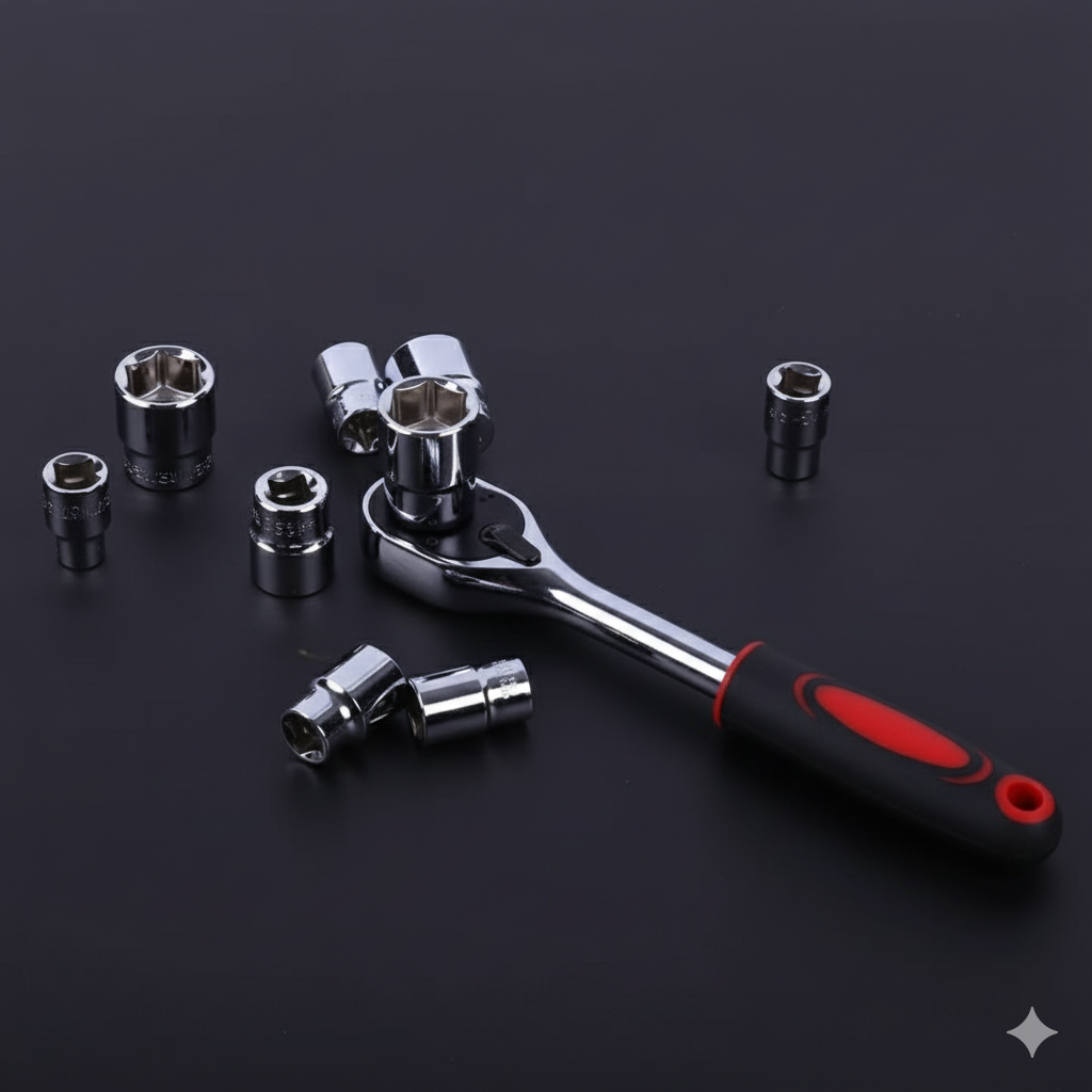 12-Piece Socket Wrench Set | Compact Heavy-Duty Repair Toolkit for Car, Motorcycle & DIY Use