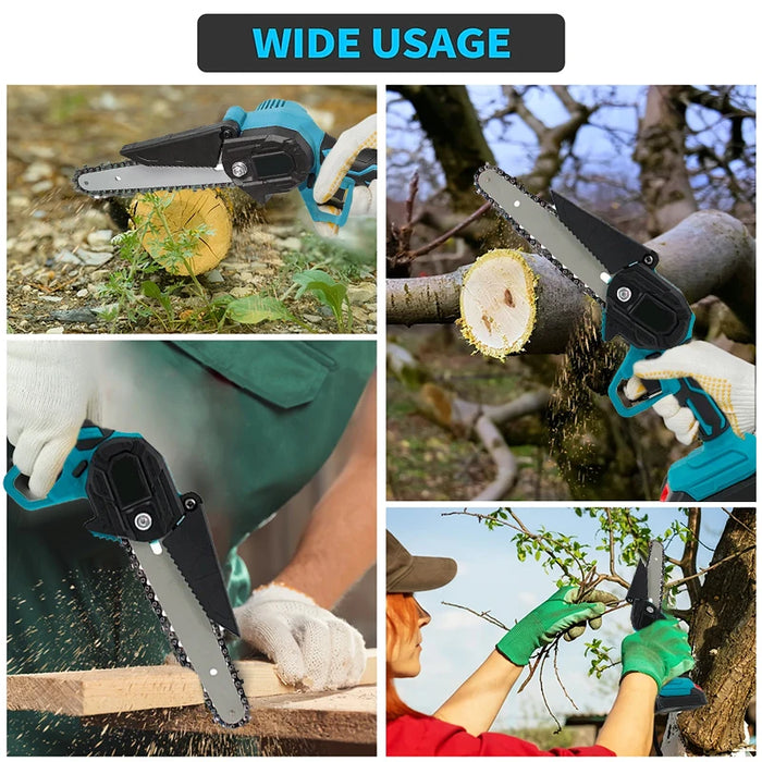Mini 6-Inch Cordless Electric Chainsaw | Lightweight Handheld Pruning & Wood Cutting Saw