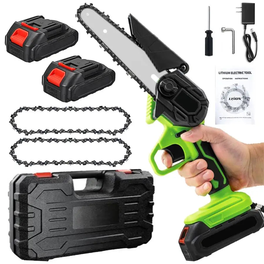 Mini 6-Inch Cordless Electric Chainsaw | Lightweight Handheld Pruning & Wood Cutting Saw