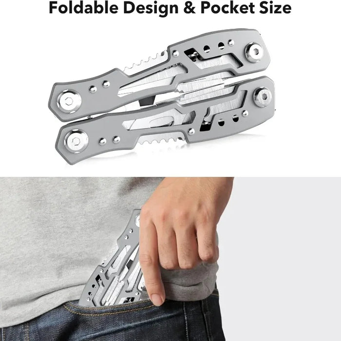 12-in-1 Portable Pocket Multitool | Stainless Steel EDC Tool for Camping, Hiking & Everyday Repairs
