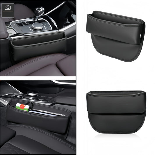 Universal Leather Car Seat Gap Organizer | Side Pocket Console Storage Box for Car Interior Accessories