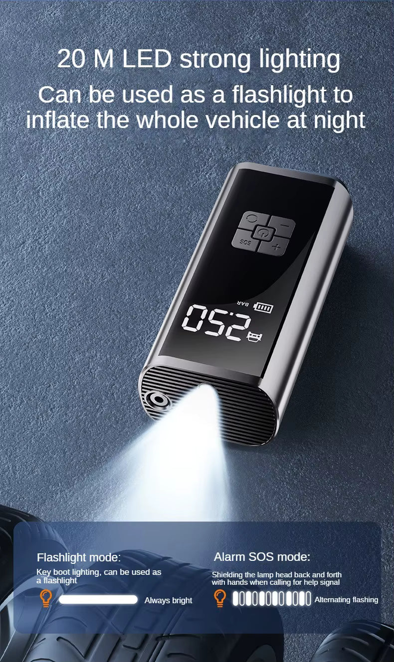 Portable Air Compressor for Car Tires – Fast & Accurate 12V Tire Inflator Pump