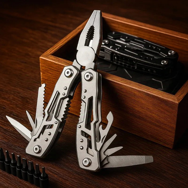 12-in-1 Portable Pocket Multitool | Stainless Steel EDC Tool for Camping, Hiking & Everyday Repairs