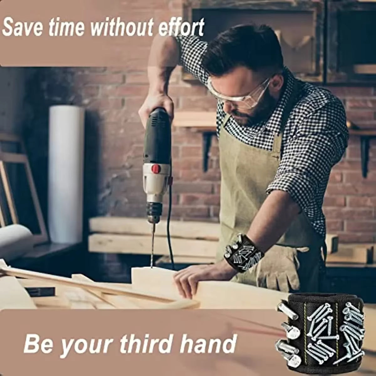 Magnetic Wristband Tool Holder | Hands-Free Organizer for Screws, Nails & DIY Projects