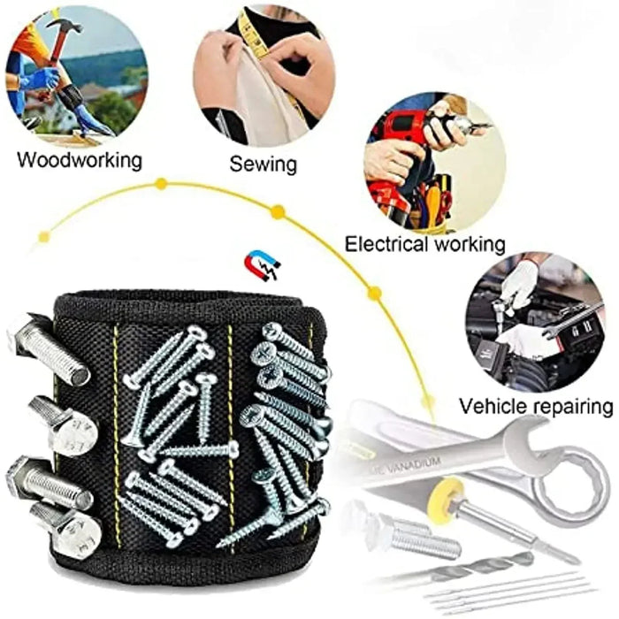 Magnetic Wristband Tool Holder | Hands-Free Organizer for Screws, Nails & DIY Projects