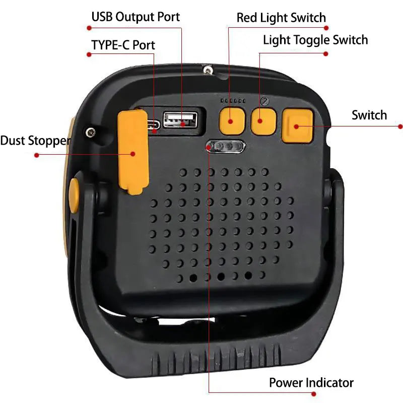 Portable LED Spotlight Lantern | Rechargeable, Magnetic & Multi-Mode Work Light