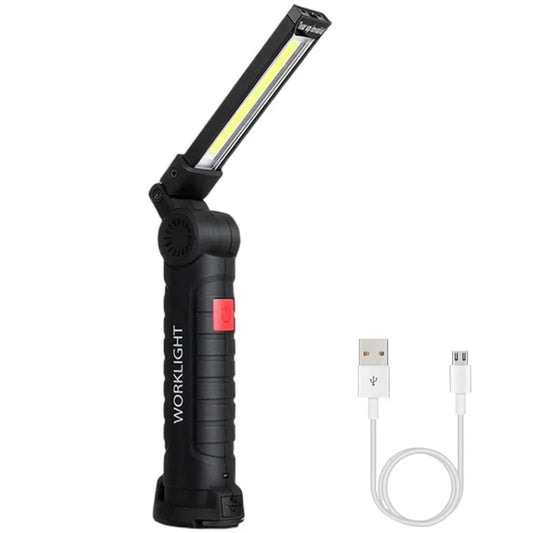 Portable COB LED Flashlight | USB Rechargeable, Magnetic & Hanging Hook