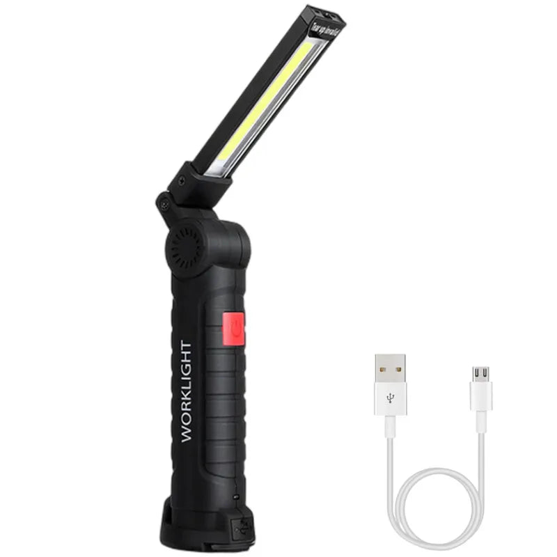 Portable COB LED Flashlight | USB Rechargeable, Magnetic & Hanging Hook