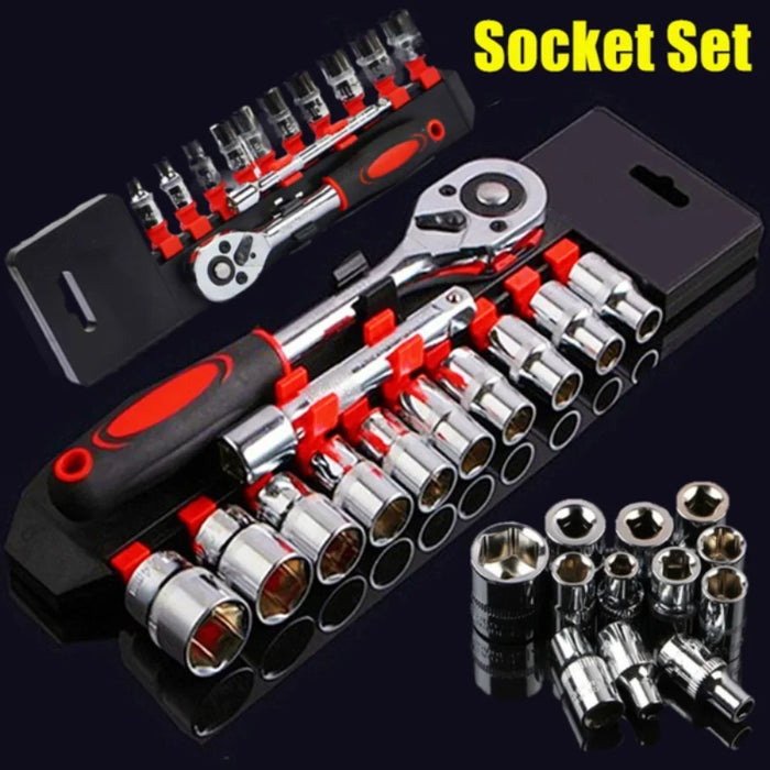 12-Piece Socket Wrench Set | Compact Heavy-Duty Repair Toolkit for Car, Motorcycle & DIY Use