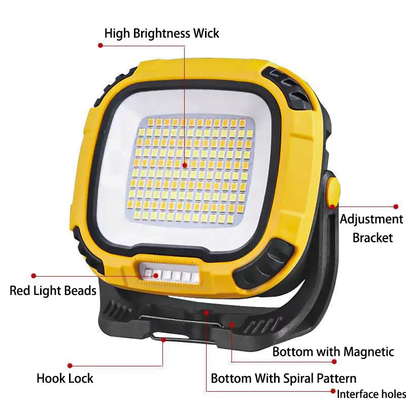 Portable LED Spotlight Lantern | Rechargeable, Magnetic & Multi-Mode Work Light