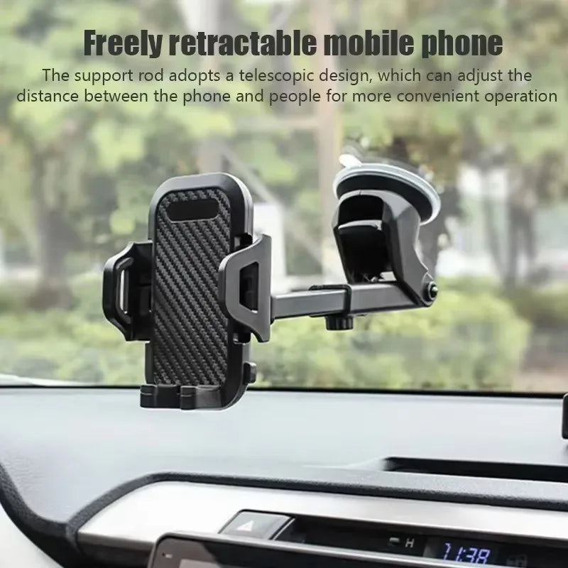 Universal Sucker Car Phone Holder | 360° Windshield & Dashboard Mount Bracket for Smartphones
