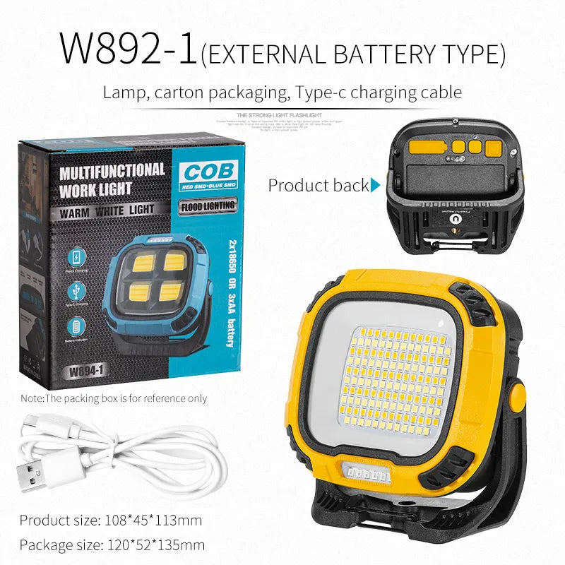 Portable LED Spotlight Lantern | Rechargeable, Magnetic & Multi-Mode Work Light