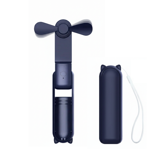 2000mAh Mini Portable Fan | USB Rechargeable Foldable Handheld & Desktop Fan with Power Bank Function