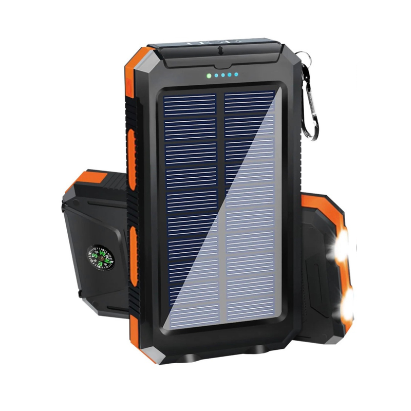 20000mAh Solar Power Bank – Dual USB, Waterproof & LED Flashlight