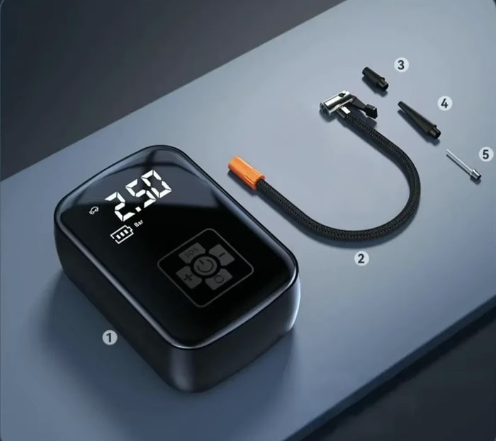 Electric Tire Inflator Pump Car Air Compressor – Portable 12V Auto Air Pump for Car, Motorcycle & Bike Tires